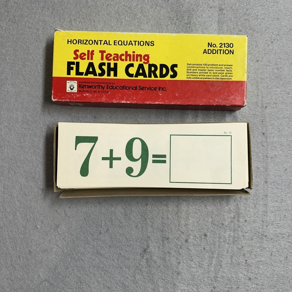 KENWORTHY Self-Teaching Multiplication  Flash Cards #2131 Vertical Equation VTG